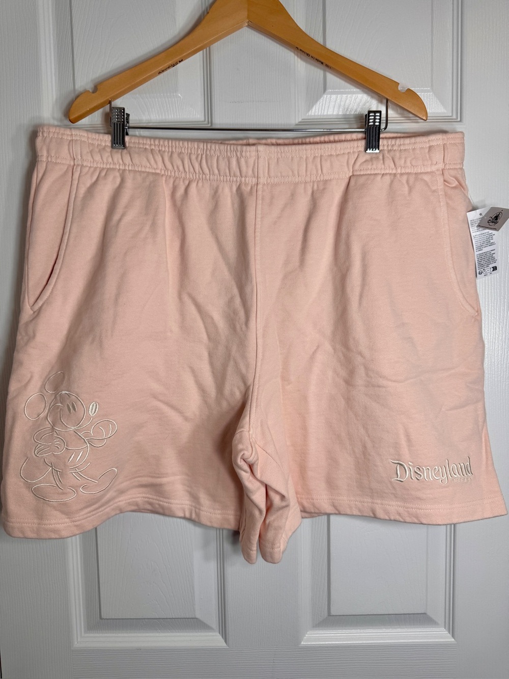 NWT Disney Parks Mickey Mouse Mousewear Pink Sweat Shorts Fleece XL Disneyland